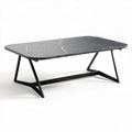 Marble top coffee table with black metal frame 120 x 60 x 45cm