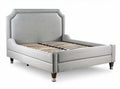Upholstered bed frame with wooden slats in gray fabric 200 x 160 x 30cm