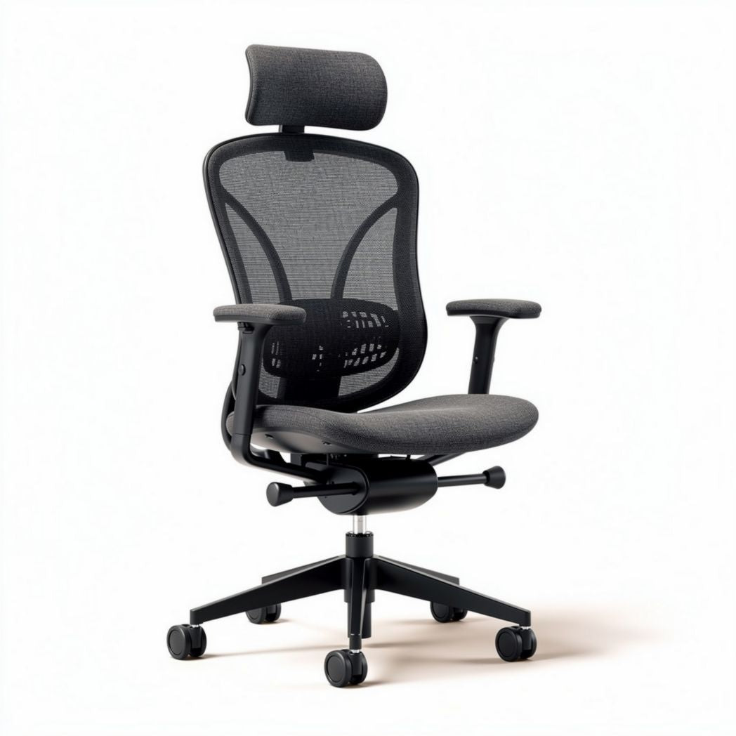 Mesh ergonomic office chair with adjustable headrest and armrests 45 x 60 x 110cm
