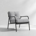 Modern outdoor lounge chair with soft gray cushion and sturdy metal frame