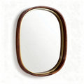 Wooden framed oval mirror with gold accents 70 x 45 x 5cm