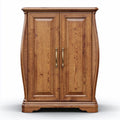 Wooden storage cabinet with double doors and elegant curved design 90 x 50 x 120cm