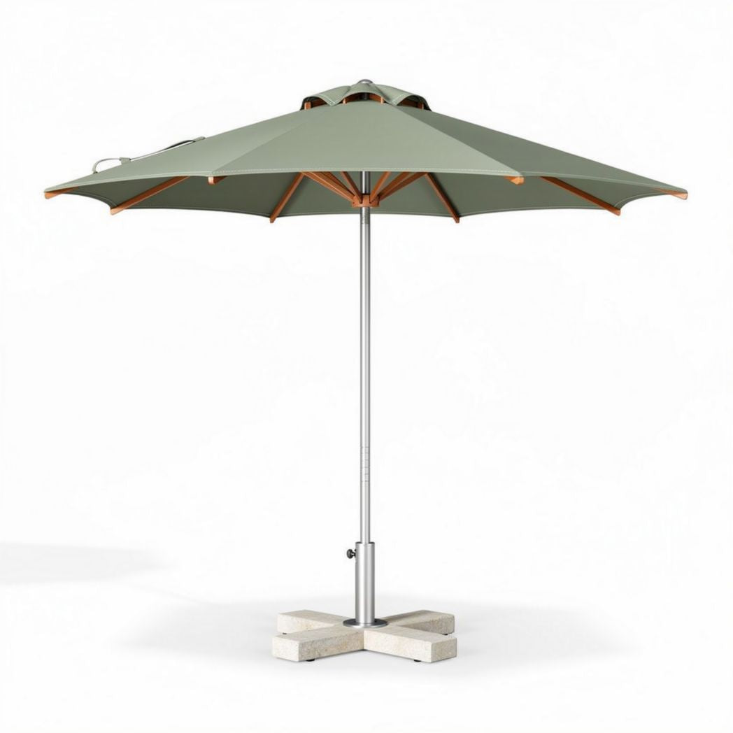 Outdoor patio umbrella with aluminum frame 240 x 240 x 250cm in green